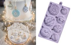 Karen Davies Siliconen Mould - Christmas Baubles