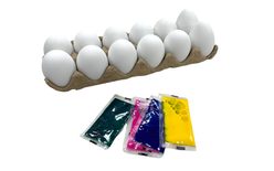 Easter egg painting set - 12 artificial eggs and paints