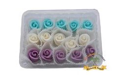 Tortové ruže Mini – biela, fialová, modrá