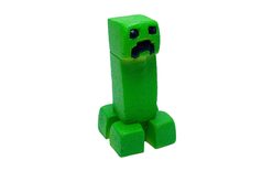 Creeper z Minecraft - ničitel zelený - marcipánová figurka