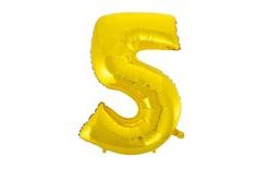 Balloon foil digits gold - Gold 115 cm - 5