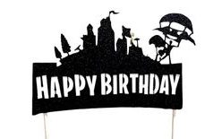 Zápich do dortu Fortnite město - Happy Birthday