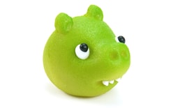 Green piggy - marzipan figurine for cake