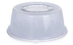 Round cake box with lid portable white - 33 cm