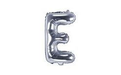 Balloon foil letter "E", 35 cm, silver (NELZE PLNIT HELIEM)