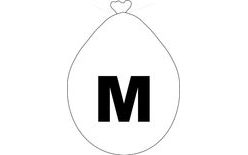 White Letter M Balloon