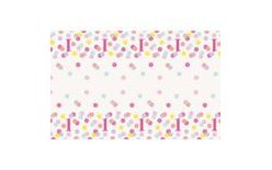 Pink Polka Dot Tablecloth for 1st Birthday - 54 x 84 inches
