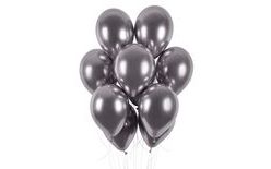 Balónky chromované 50 ks vesmírně šedé lesklé - průměr 33 cm