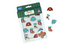 Edible Christmas Sugar Decorations - Festive Cheer (Set of 12)