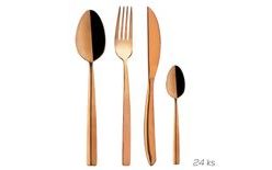 Luxusné jedálne príbory COPPER 24 kusov