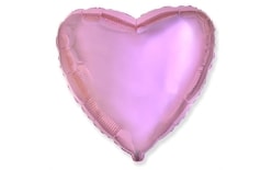 45 cm-es fólia ballon Szív világos rózsaszín metál