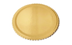 Tortová podložka zlatá s okrajom 22 cm - sada 10 ks