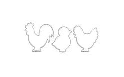 Tavaszi kiszúróforma szett 3 db – kakas, tyúk és csibe
