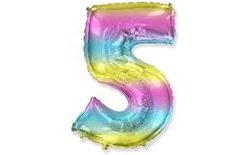 Léggömb fóliából számok Rainbow 115 cm - 5