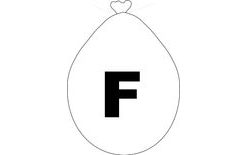 White Letter F Balloon