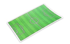 Edible paper football pitch