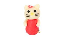 Occasion kitten figurine in a red dress