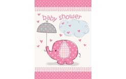 Meghívók umbrellaphants "Baby shower" - Lány / Girl 8 db