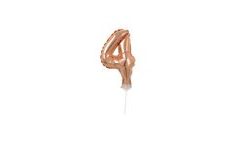 Balloon foil numerals rose gold - Rose Gold 12,5 cm - 4 with holder