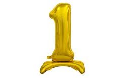 ZLATÁ fóliás számú lufi állványon, 74 cm - 1