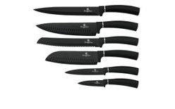 Sada nožů ve stojanu 7 ks Black Silver Collection