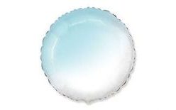 Balón fóliový kulatý ombré - modrobílý - 48 cm