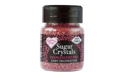 Jedlé třpytivé cukrové krystalky - perleťová červená