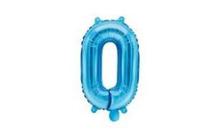 Balón foliový číslice světlemodrá 35 cm - 0 (NELZE PLNIT HELIEM)