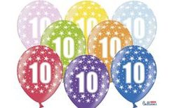 Silné balóny 30 cm metalický mix - narodeniny č. 10