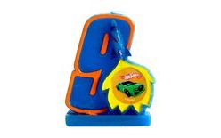 Hot Wheels birthday candle number 9