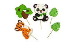 Cukrové zapichovacie dekorácie – panda a tiger