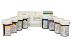 Set of eight basic gel paste colours from Wilton