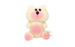 3D figura 60 g – fehér-rózsaszín maci