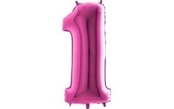 Balónik s číslami z ružovej fólie - Ružový 115 cm - 1