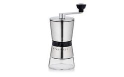 Coffee grinder with ceramic stones stainless steel/glass - eight-speed silver