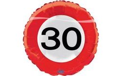 Balloon foil traffic sign 30, 43 cm