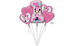 Sada balónov - Myška Minnie 1. narodeniny - 5 fóliových balónov