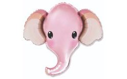 Fóliový balónek Slon - růžový - safari - 81cm