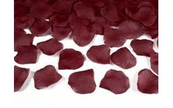 Okvetné lístky ruží textilné - tmavočervené / bordové 100 ks