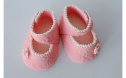 Cukrová dekorácia na tortu – detské papučky (samostatná)