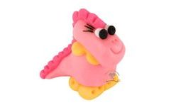 Pink Dinosaur Edible Cake Topper Figurine (Handmade)