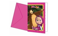 Invitations Masha and Bear 6 pcs