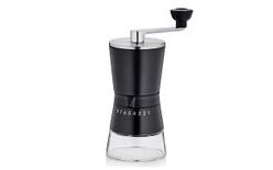 Coffee grinder with ceramic stones stainless steel/glass - eight-stage black