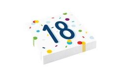 18. narozeniny ubrousky s puntíky 20 ks 33 cm x 33 cm, 3-vrstvé