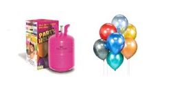 Helium a sada latexových balónků - chrom. mix farieb - 7 ks, 30 cm