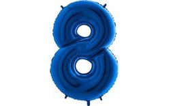 Kék fóliás lufi szám 8 - 115 cm