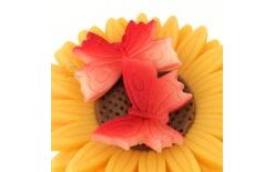 Large Shaped Bow - Red &amp; White Sprayed