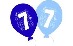 Birthday Balloons 5pcs with Number 7 for Boys
