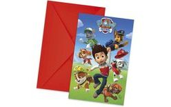 PAW PATROL Invitations with Envelopes - 6 pcs