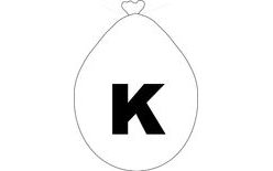 White Letter K Balloon